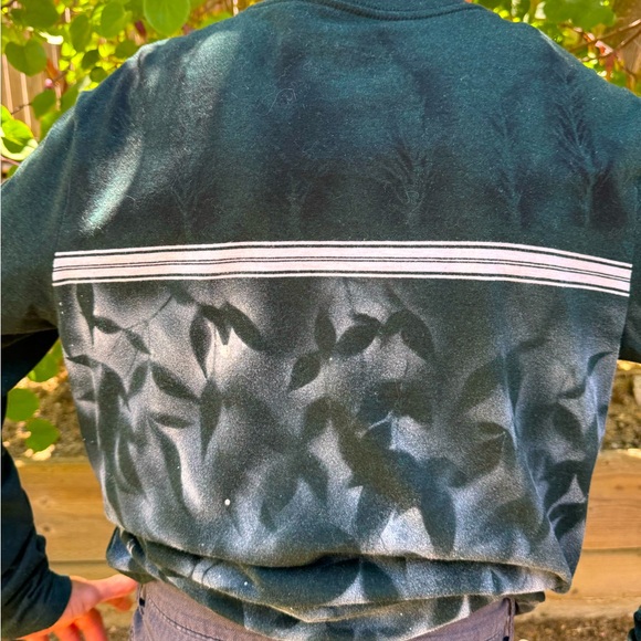 Fabric Spray Paint Design Apparel | "Fig Shadow" Green Longsleeve Tee - Picture 3 of 7